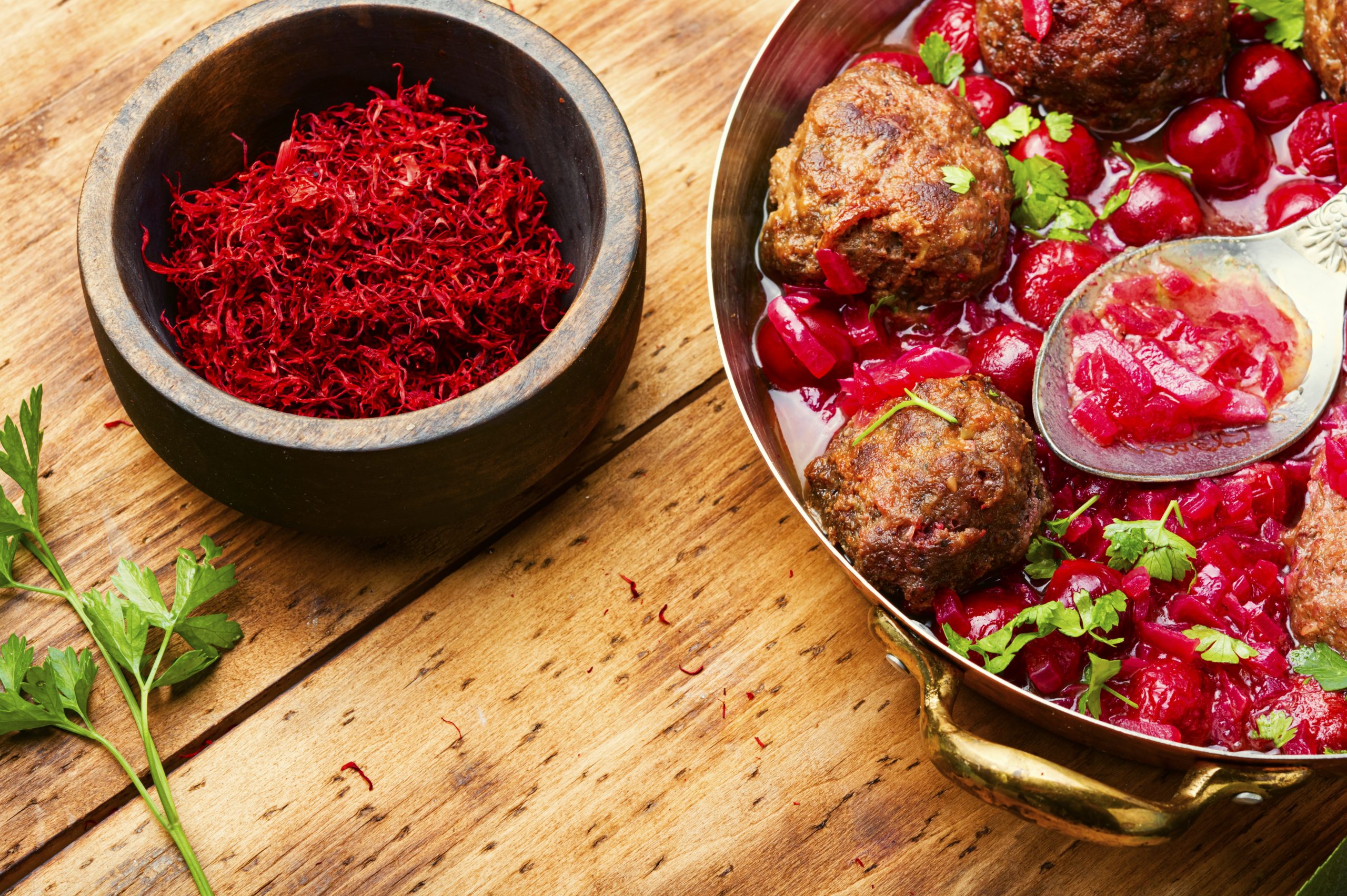 Persian Meatballs in Rich Spinach and Orange Sauce